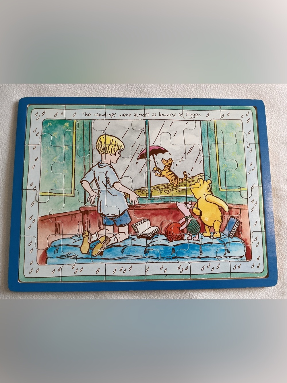Classic Winnie the Pooh Wooden Tray Puzzle Schylling 24 Piece Raindrops Tigger